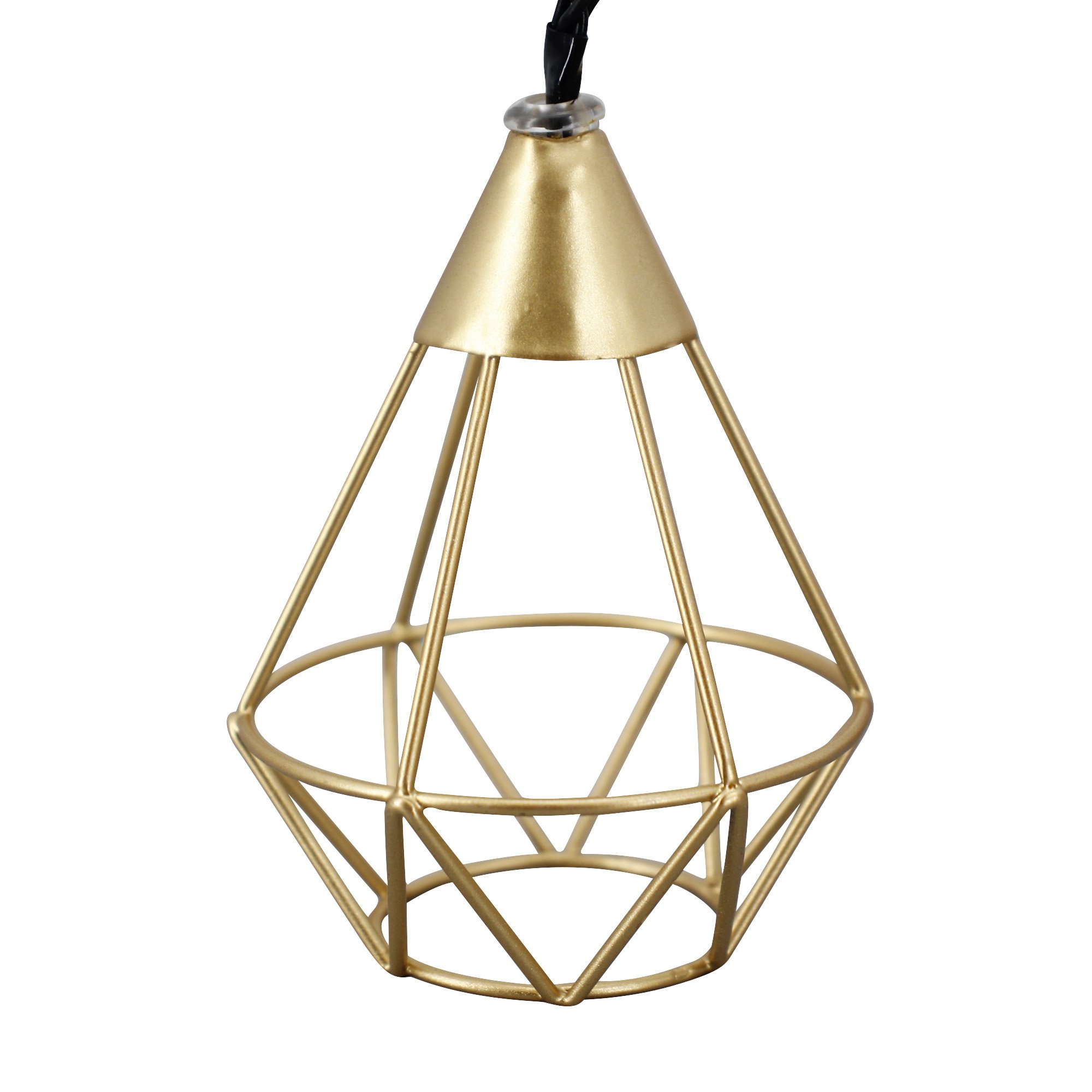 Trending Products 2024 New Arrivals 10 LED Warm White Gold Metal Geometric Solar String Lights modern lighting