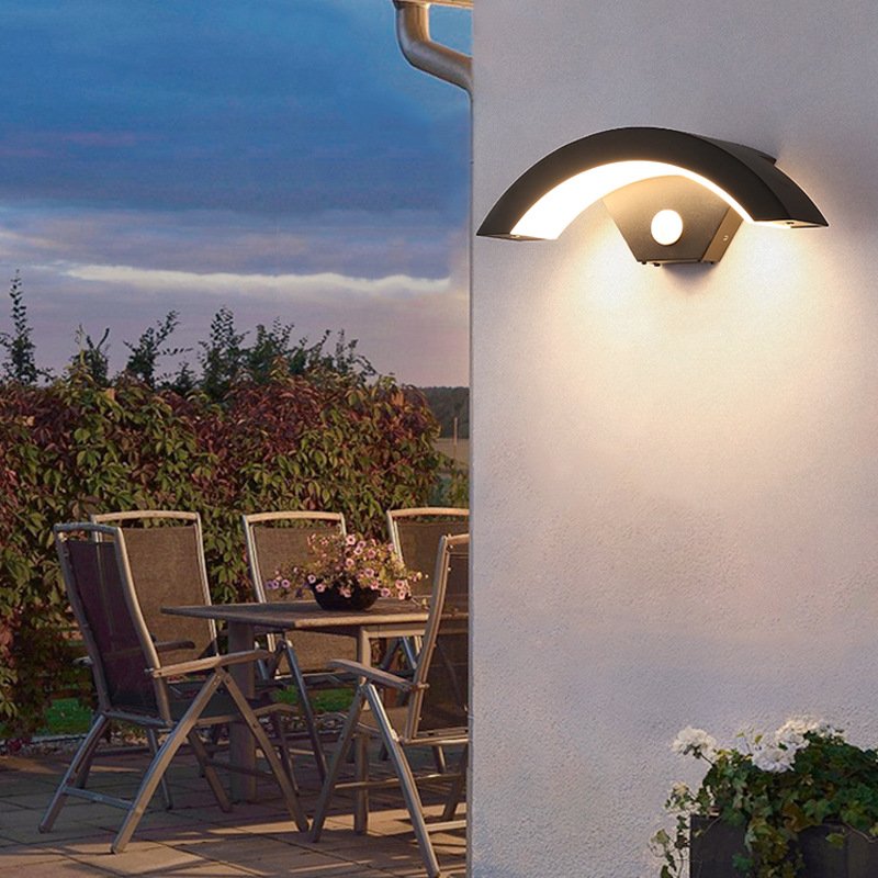Outdoor LED human sensing wall lamp, staircase, balcony, corridor, waterproof terrace, minimalist courtyard wall lamp