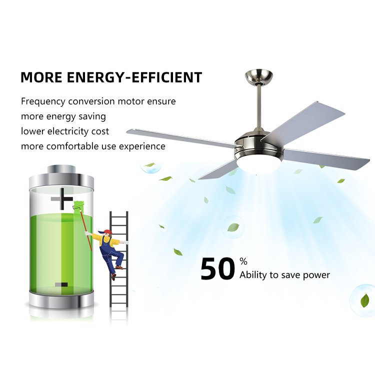 Luxury modern fan lamp chandelier AC 52 inch remote control livingroom electric home Nordic LED ceiling fan with light