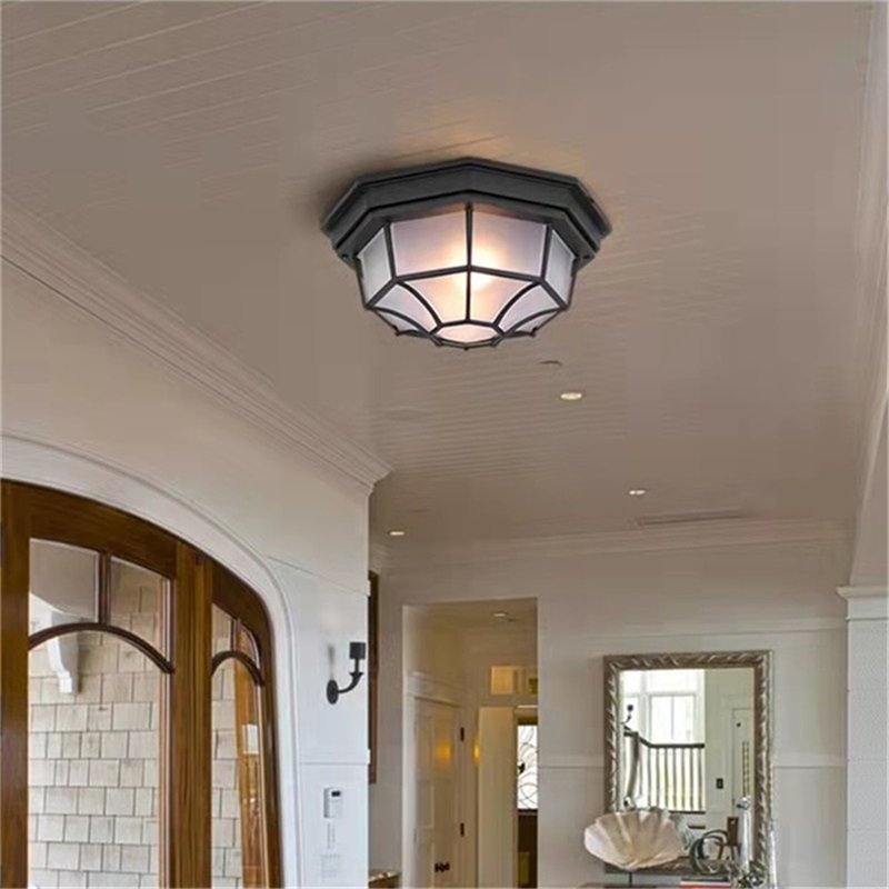 Outdoor Fixtures Classical LED Retro Waterproof Lighting Decorative for Home Corridor Ceiling Lamp