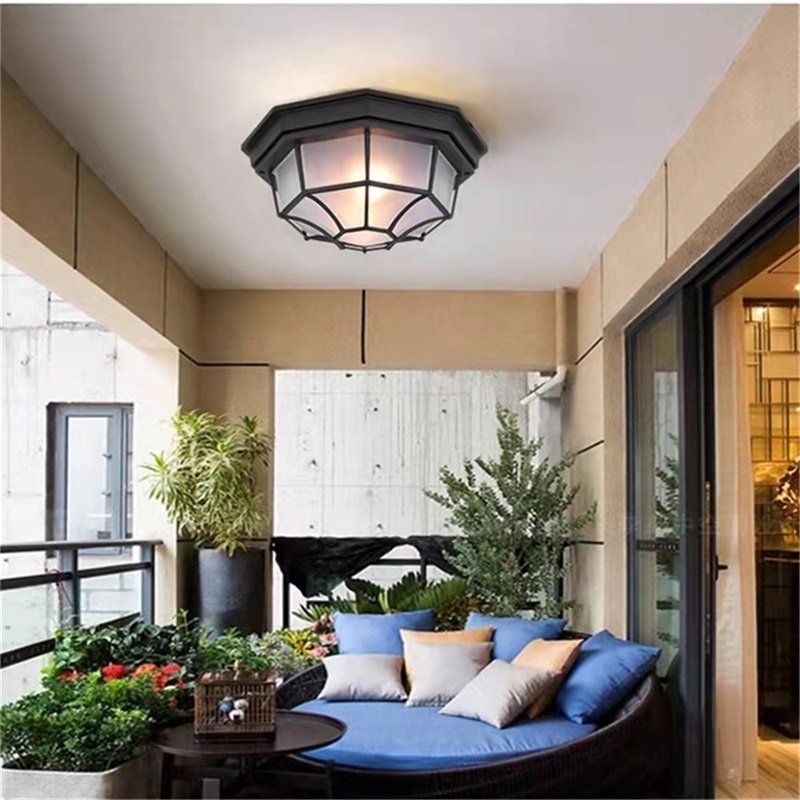 Outdoor Fixtures Classical LED Retro Waterproof Lighting Decorative for Home Corridor Ceiling Lamp