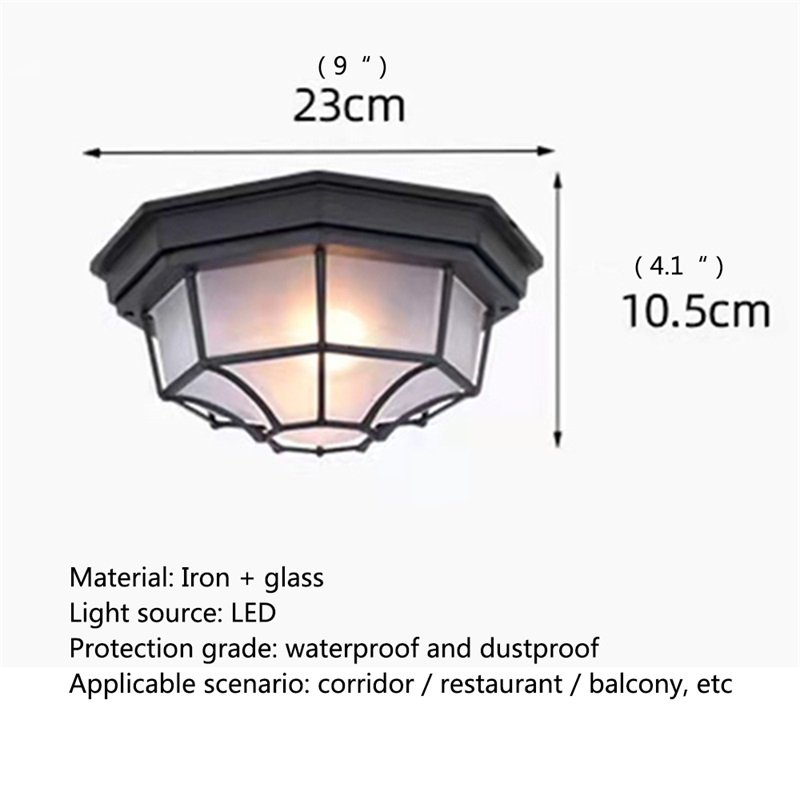 Outdoor Fixtures Classical LED Retro Waterproof Lighting Decorative for Home Corridor Ceiling Lamp