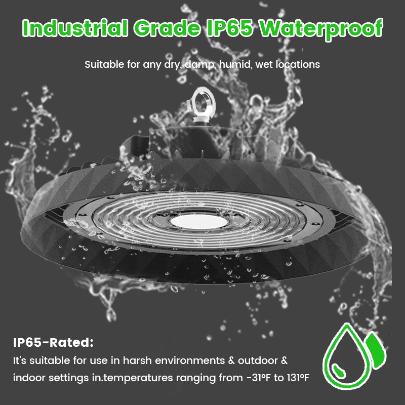 Outdoor Aluminum IP65 Waterproof UFO High Bay Light Industrial 50W 100W 150W 200W 250W 300W LED Lamp Garage Warehouse Ceiling