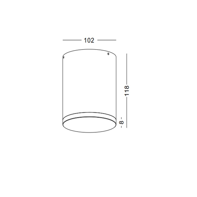 IP65 waterproof surface mounted cylinder 24w LED outdoor ceiling light for balcony or bathroom