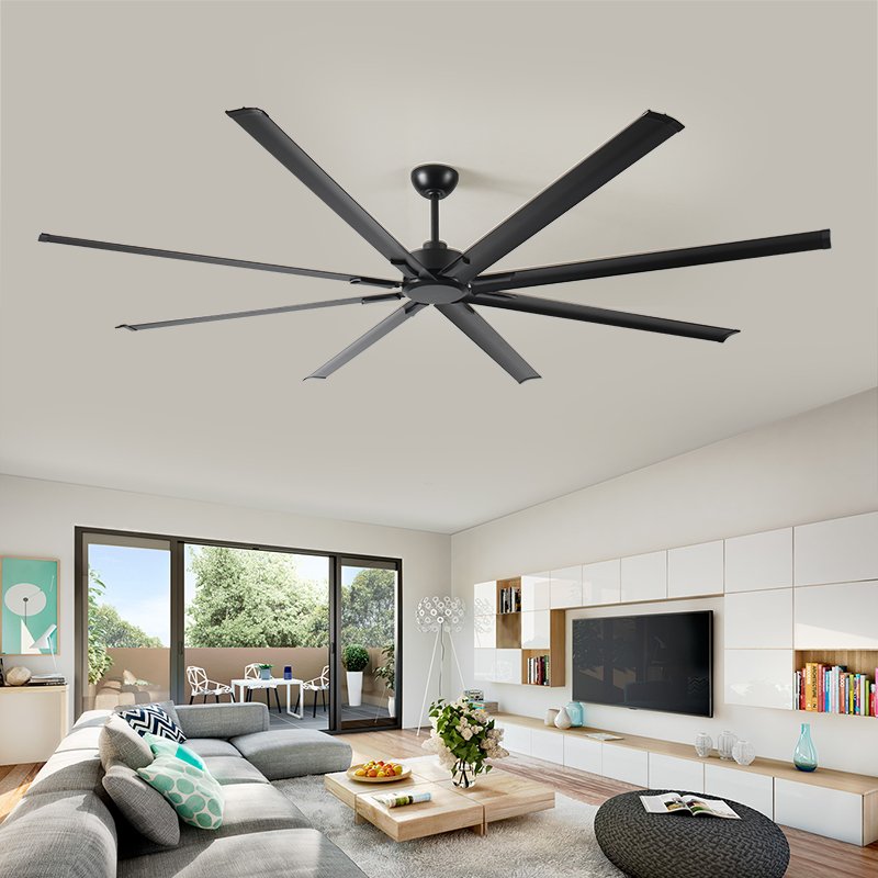Large Ceiling Fan with 8 Reversible Blades 96/72/84 Inch Industrial DC Motor Ceiling Fan