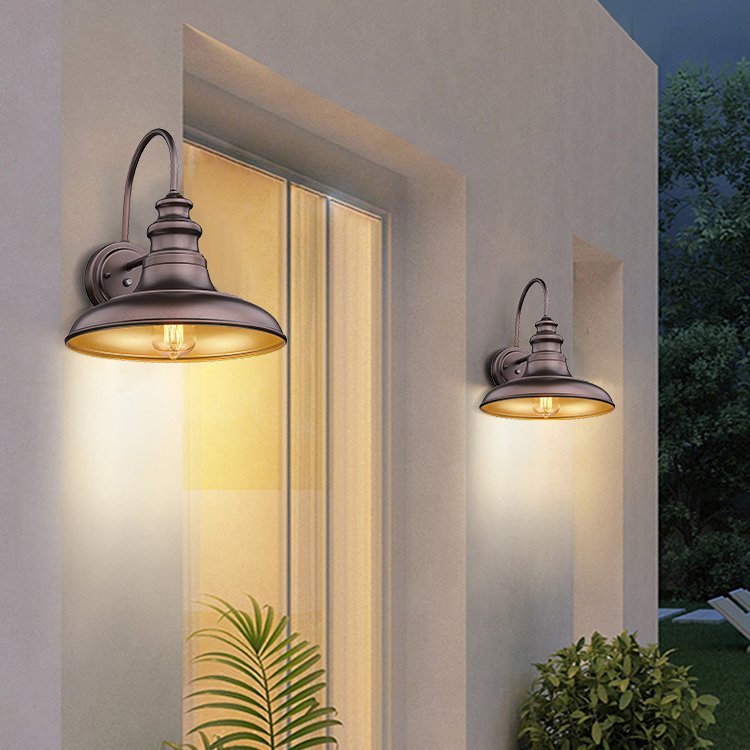 Classical Landscape Outdoor E26 Iron Black Gold Decorative Garden Backyard Pathway Road Lighting Ceiling Light