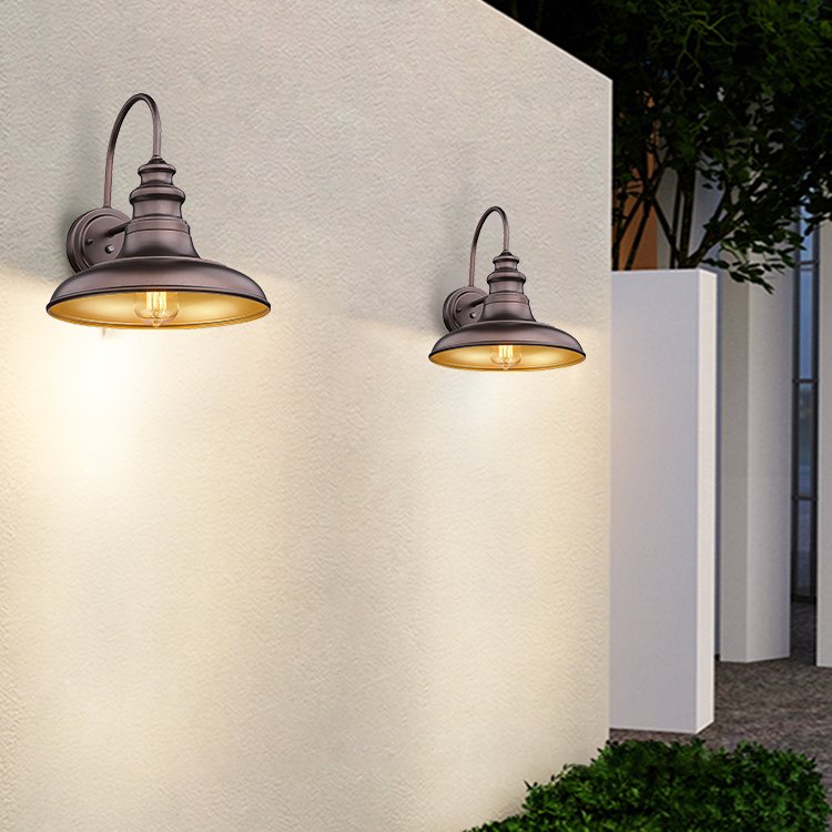 Classical Landscape Outdoor E26 Iron Black Gold Decorative Garden Backyard Pathway Road Lighting Ceiling Light