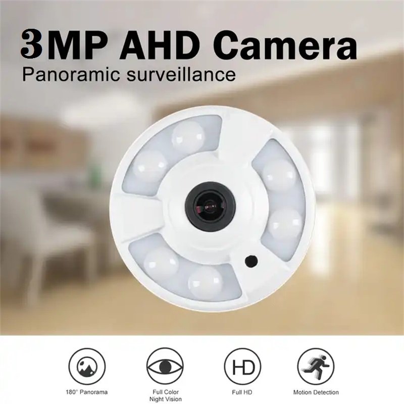 Factory Direct AHD360-degree smart full-color white led fisheye lens dome camera 3 million pixel ceiling camera
