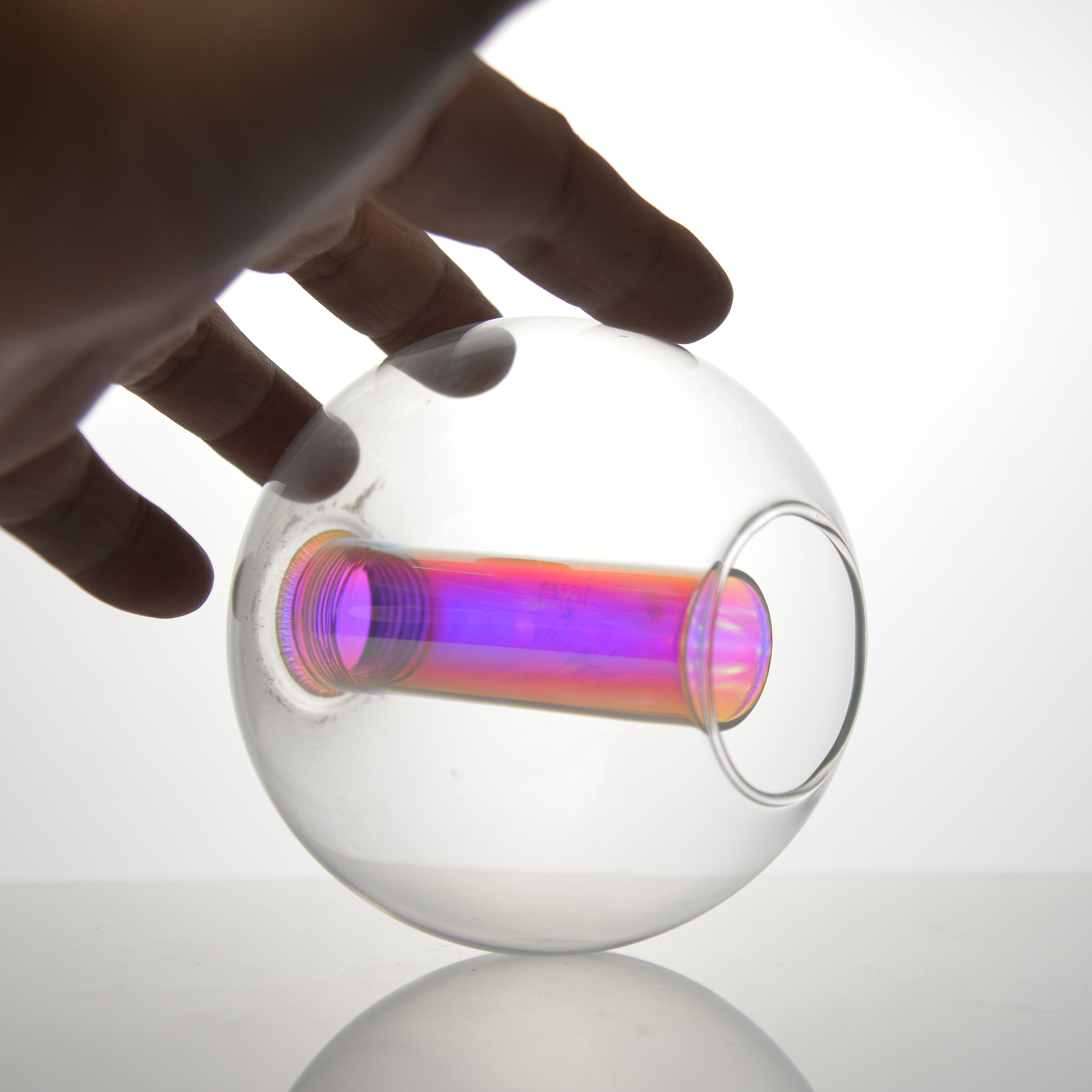 Factory customized size color transparent high transmittance high quality globe glass lampshade for indoor chandelier