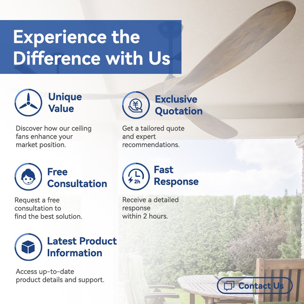 Modern European Luxury Ceiling Fan with Genuine Wood Blades - For Living Rooms & Outdoor Patios, Authentic Wood, Quiet