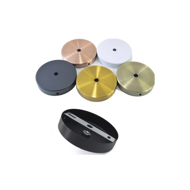 Ceiling Lighting Steel Canopy Kit CNC Machine Cover Case Black Plating Stainless Steel Light Fixture Cover Plate Drilling Type