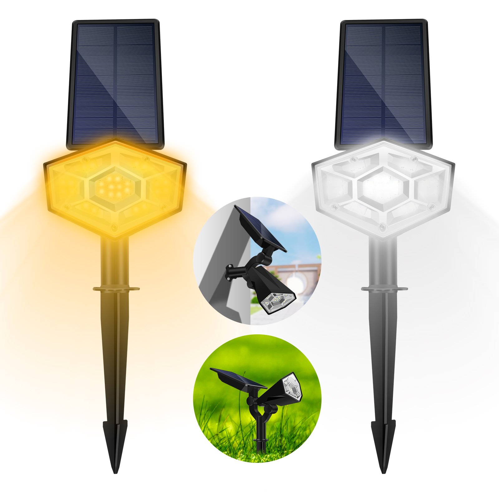 Color changing solar outdoor retractable extension cord reel ceiling led garden light home landscape lighting