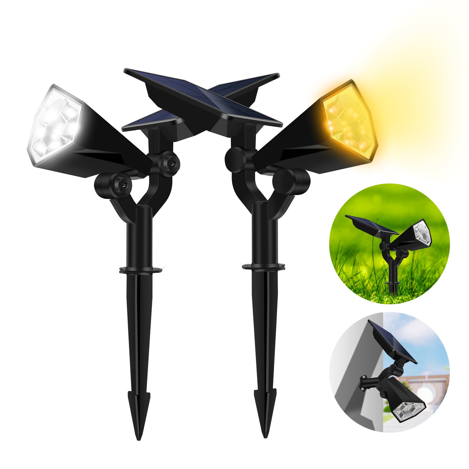 Color changing solar outdoor retractable extension cord reel ceiling led garden light home landscape lighting