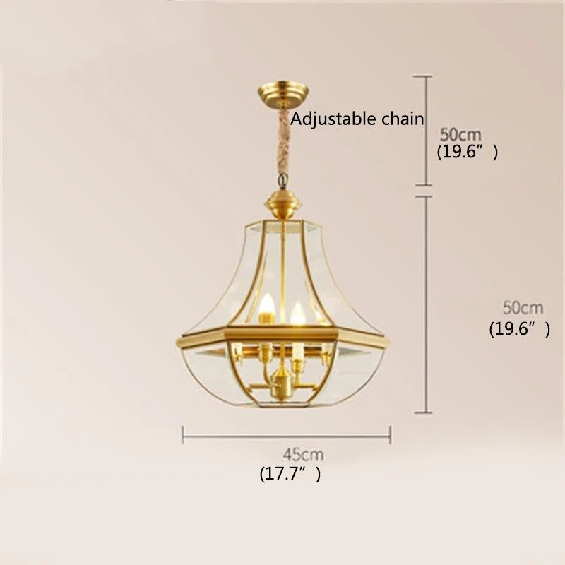 outdoor chandelier light copper American style villa sunlight room balcony pavilion Garden Decoration ceiling light led