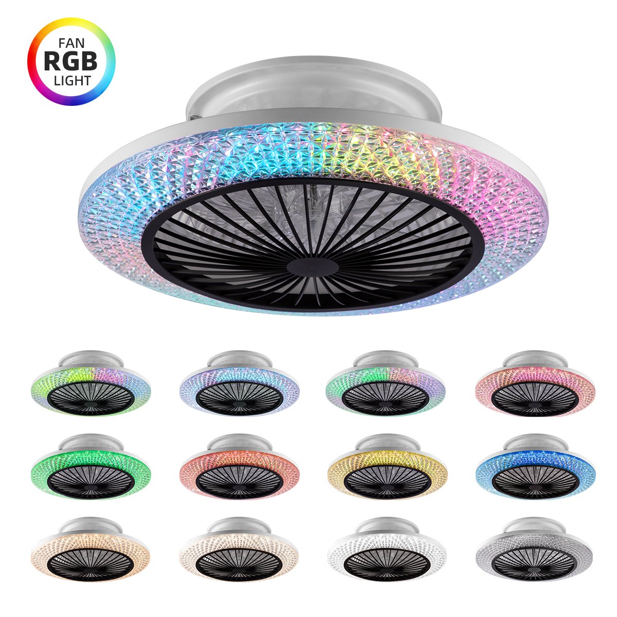SUNRISE Control Fan Controlled Rgb Ceiling Light for Bedroom Dc Smart And Fans Rgb Ceiling Light