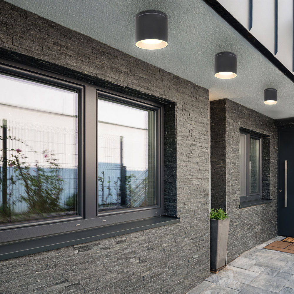 Landscape aluminum ip44 glass shade round shape GX53 outdoor ceiling light surface mounted