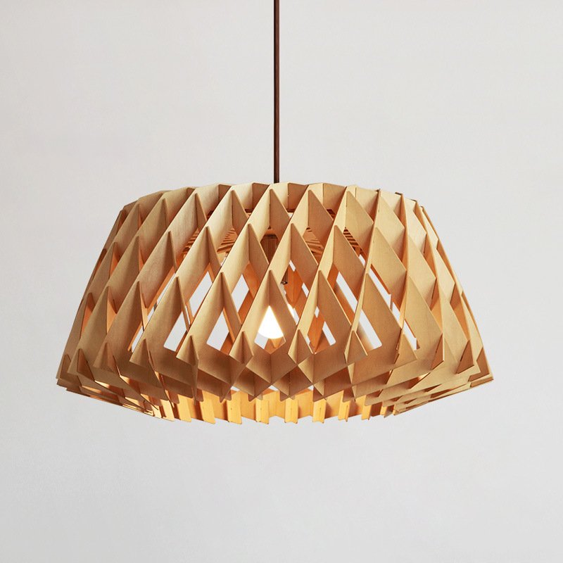 Farmhouse Modern Pendant Lamp Light Wooden Handmade Wood Factory Direct Restaurant Nordic Lights Dining