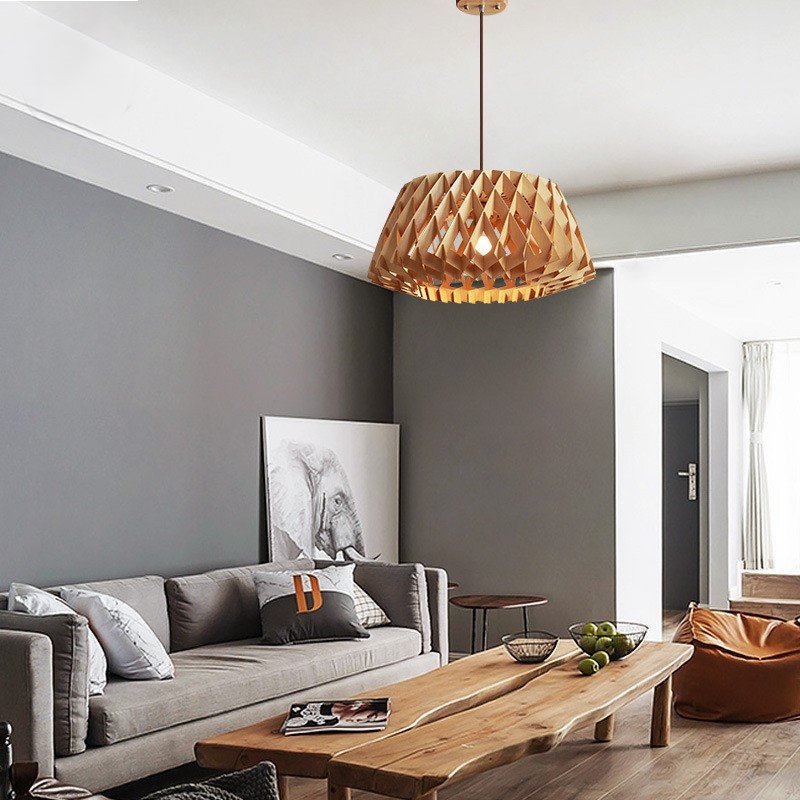 Farmhouse Modern Pendant Lamp Light Wooden Handmade Wood Factory Direct Restaurant Nordic Lights Dining