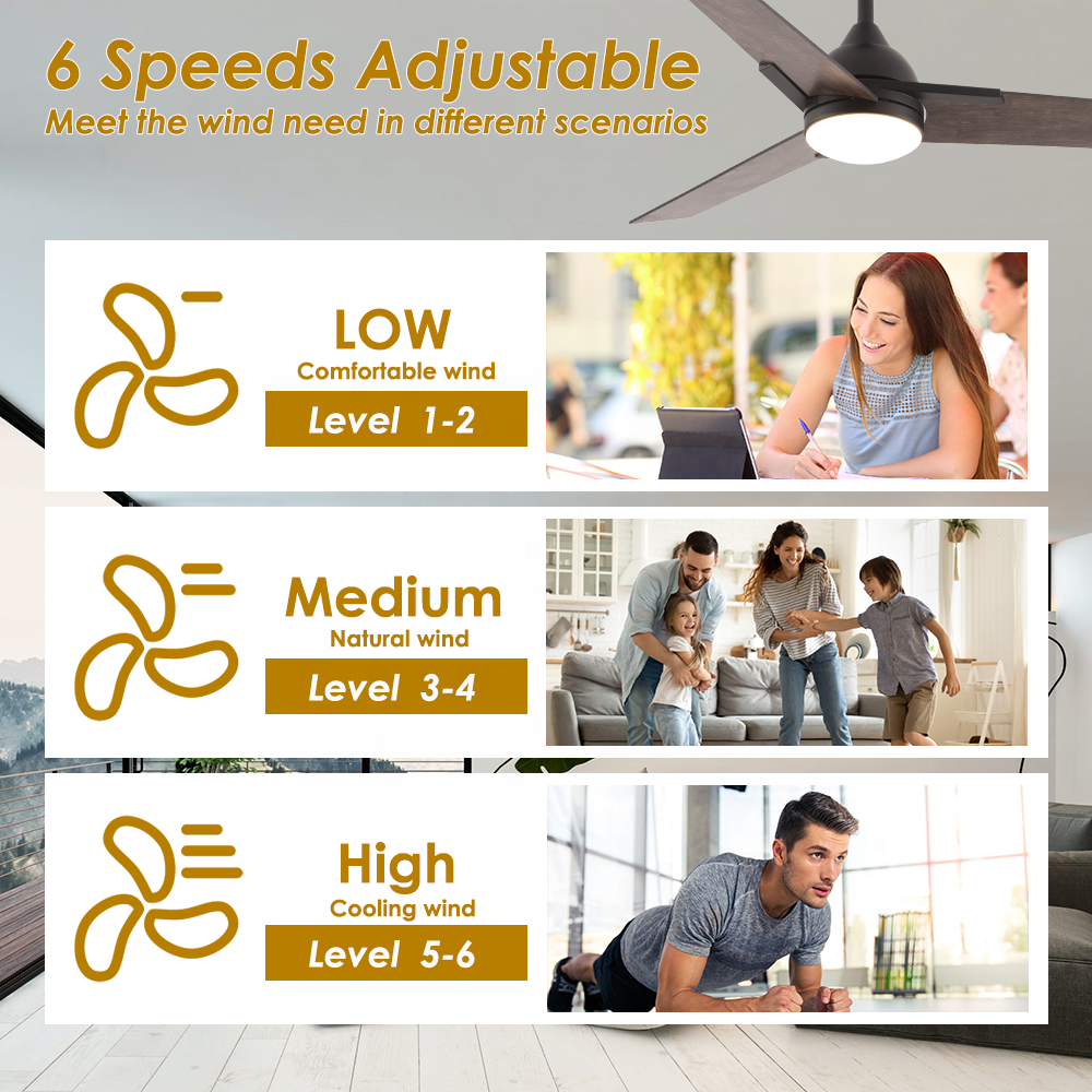 Stylish wholesale 52" modern decorative led ceiling fan BLDC Remote Control Ceiling Fan With Light