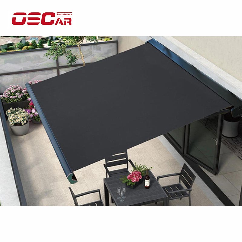 Outdoor Full Box Sunshade Electric Folding Telescopic Canopy Sun Terrace with Light Canopy Courtyard Home Villa Canopy