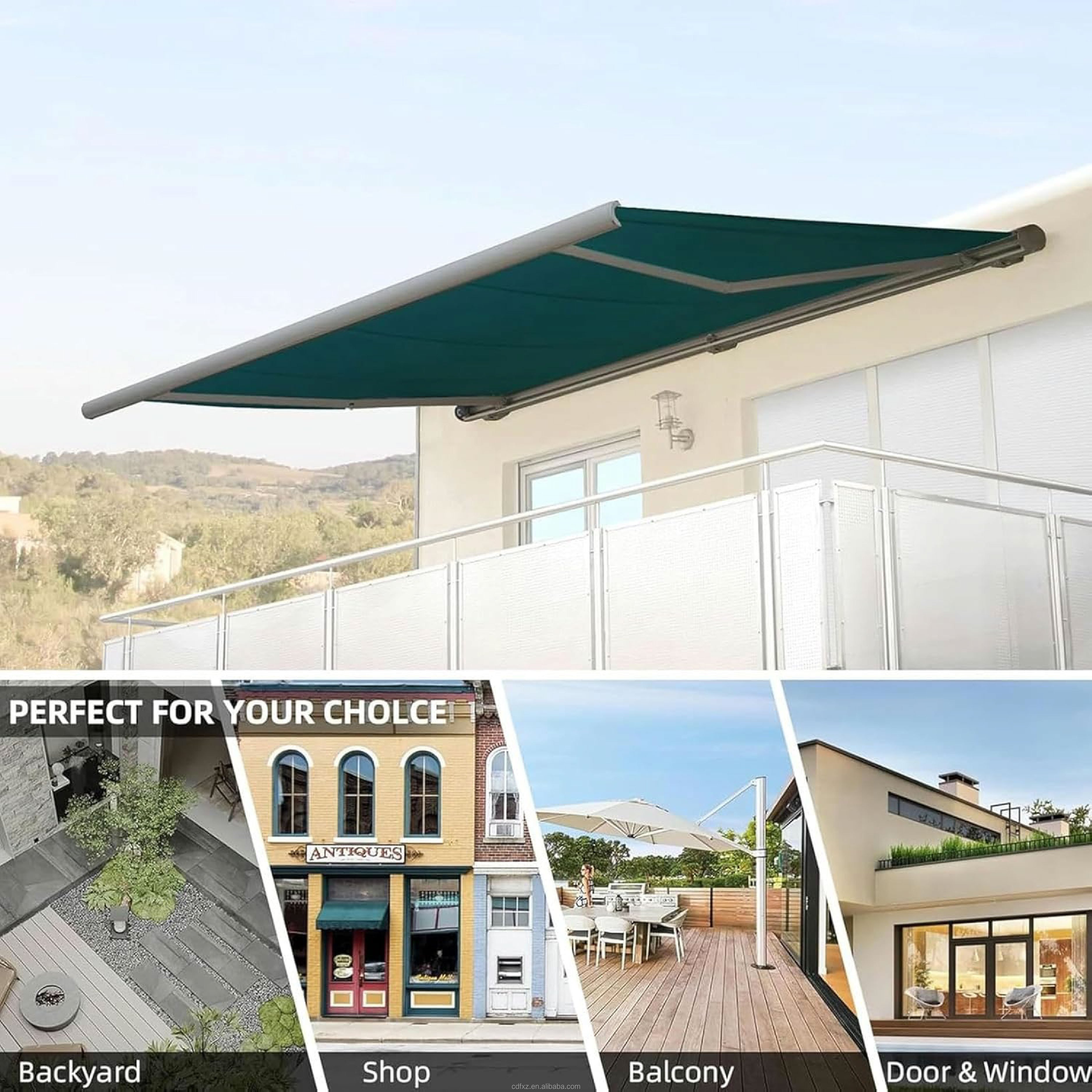 OEM/ODM Customized high quality Automatic Smart Waterproof Aluminum Roof Pergola Curtain Motorized Track Zipper Roller Blind