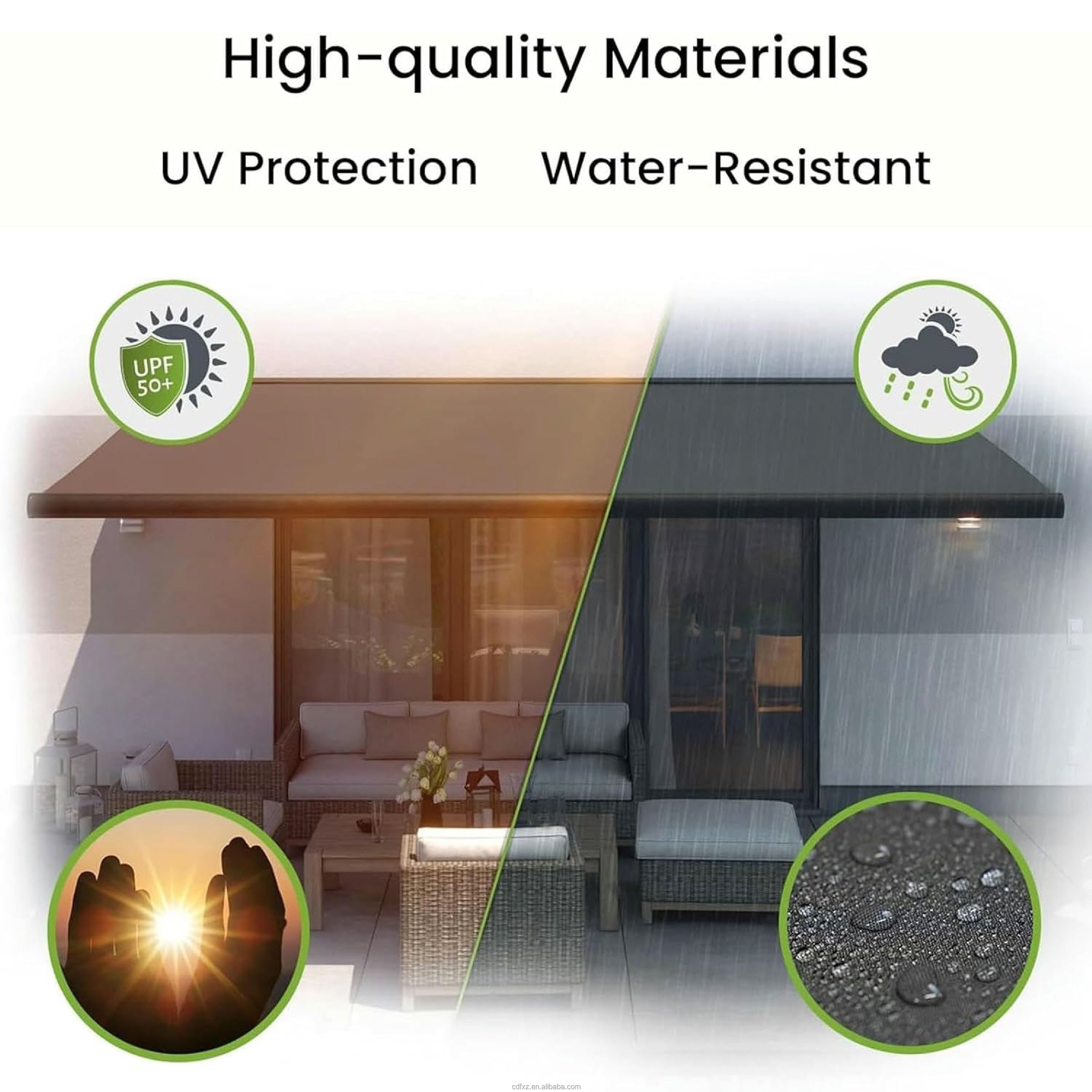 OEM/ODM Customized high quality Automatic Smart Waterproof Aluminum Roof Pergola Curtain Motorized Track Zipper Roller Blind