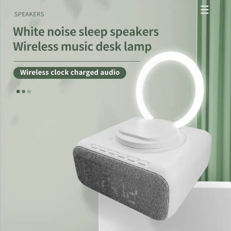 Wholesale Bluetooth Bathroom Speaker Handle Touch Control Alarm Clock Night Light Wireless Charging Blue Tooth Night Light