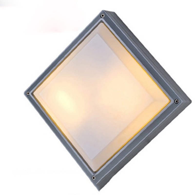 E27 LED outdoor indoor waterproof wall lamp ceiling bulkhead light Square wall light