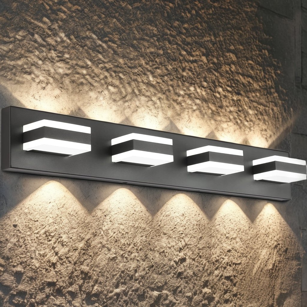 Behans Modern Outdoor Wall Lamp Waterproof IP65 Square LED Ceiling Light with Human Body Induction for Corridor & Balcony