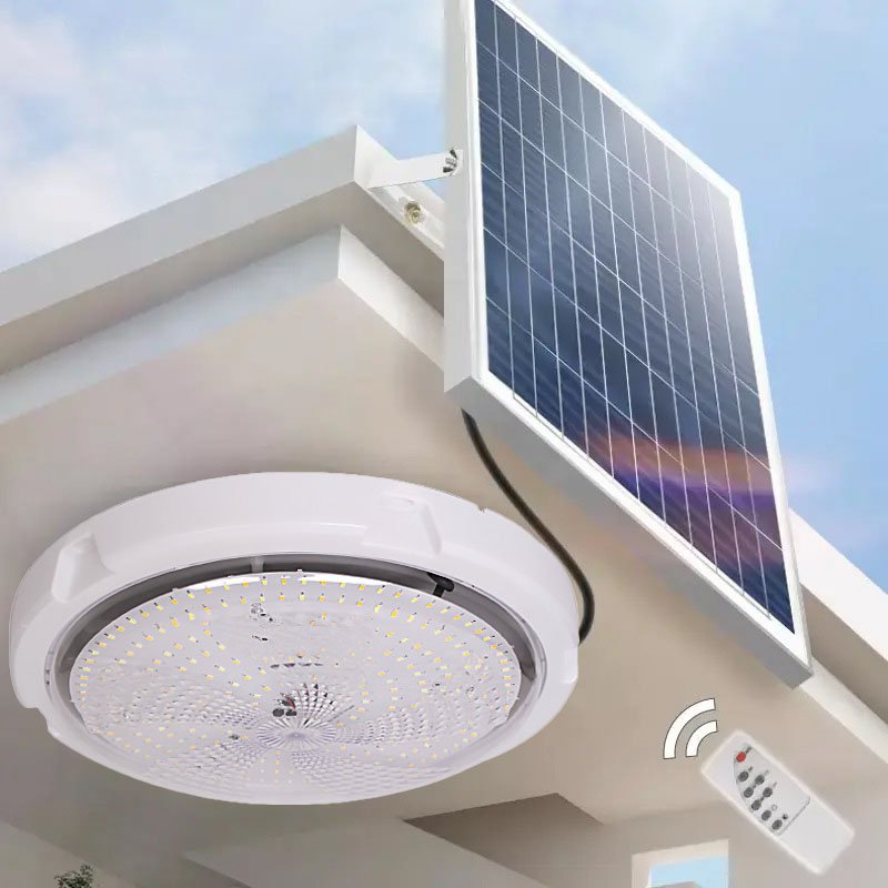 200W Outdoor Indoor Solar Ceiling Garden Light IP65 Waterproof Indoor Outdoor Ceiling Solar Light With Remote Control