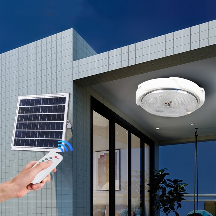 200W Outdoor Indoor Solar Ceiling Garden Light IP65 Waterproof Indoor Outdoor Ceiling Solar Light With Remote Control
