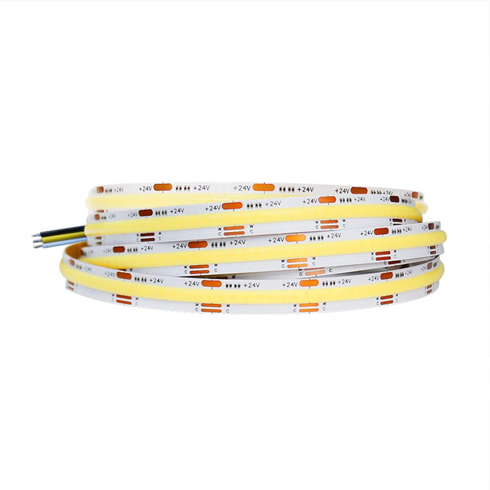 12V 24V 2700K+6500K Dual temperature COB two-color temperature strip light for ceiling decoration light