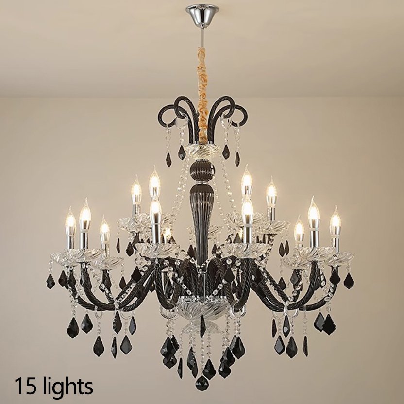 black rustic living room modern ceiling chandelier glass parts staircase custom hotel light bedroom chandelier luxury