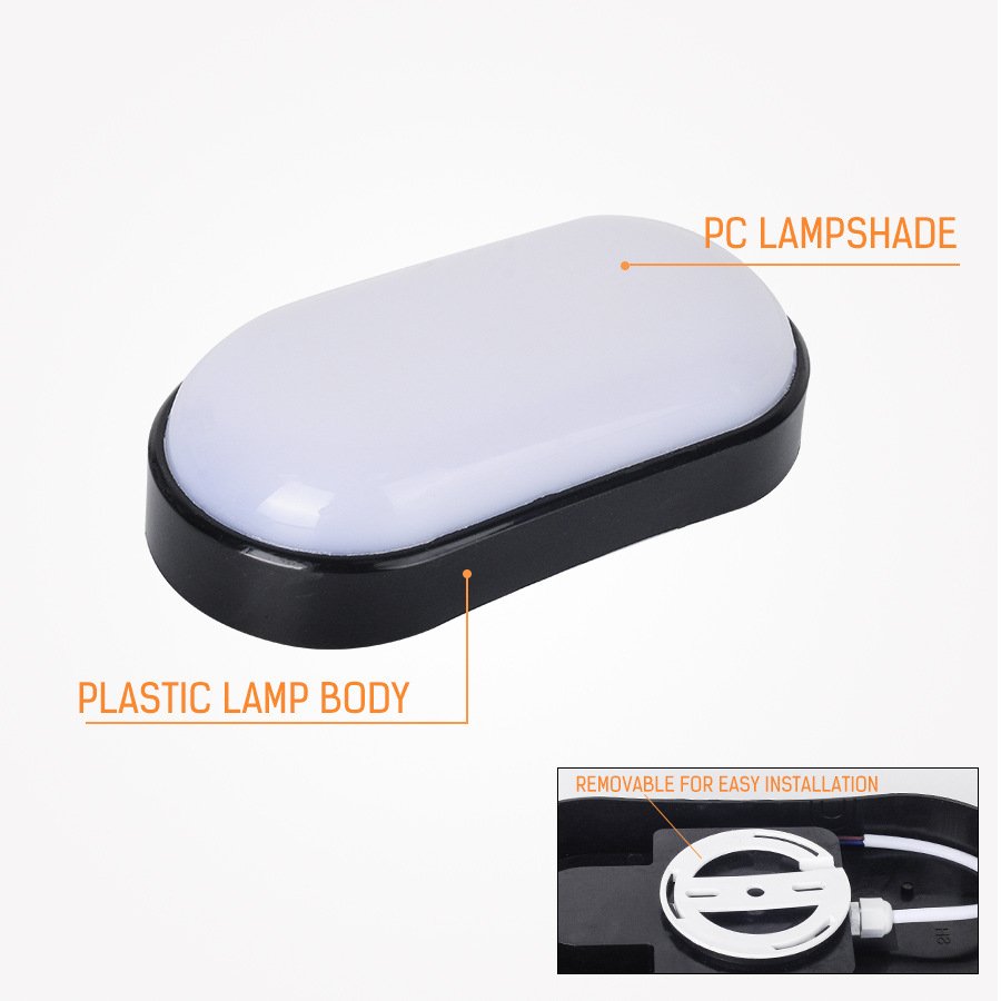 Waterproof 12w led ceiling light fixture moisture proof led ceiling light replacement for Kitchen, Laundry, Hallway