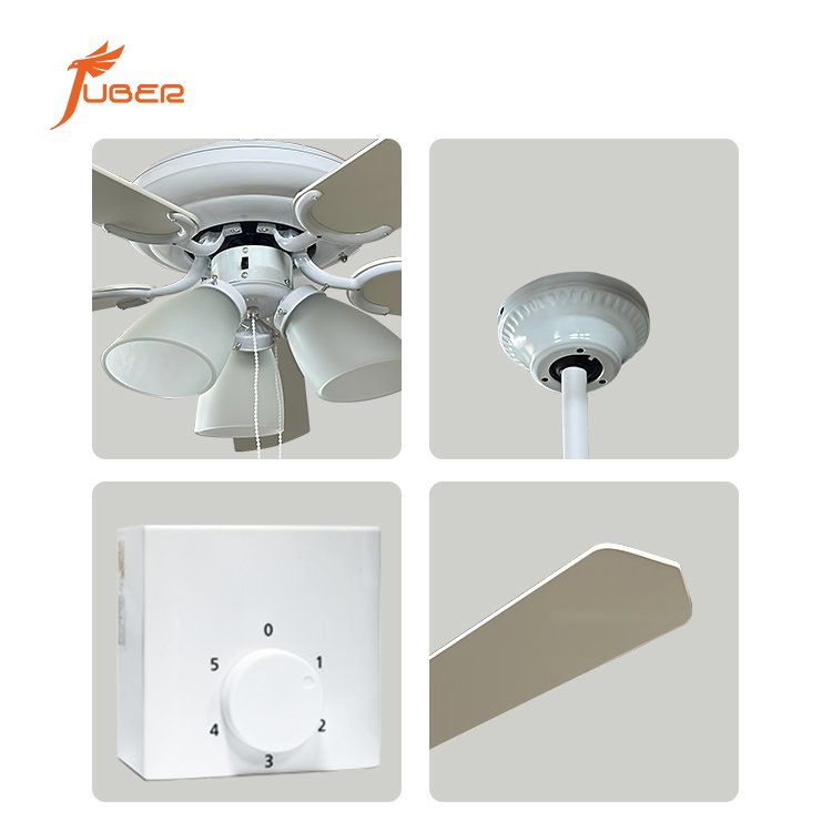 Hotel living room indoor vintage ceiling fan 42 inch luxury ceiling fan with led ceiling light with remote