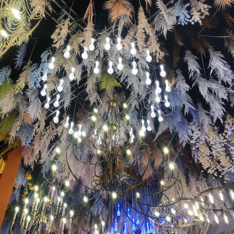 Vv105 New Wedding Props Chandelier Acrylic Transparent Led Light String Wedding Hall Scene Layout Wedding Ceiling Decoration
