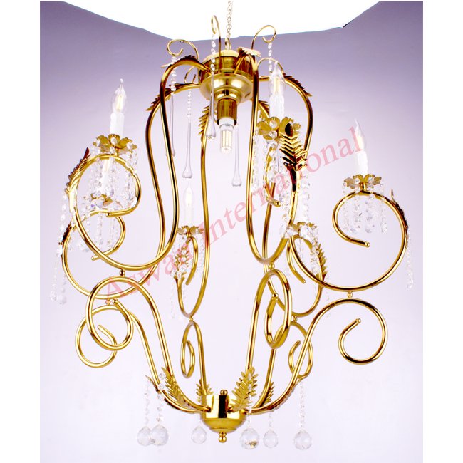 Georgian Style Gold Chandelier 6 Light Chandelier For Home Restaurant Hotel Lobby Hanging Decorative Retro LED Chandelier