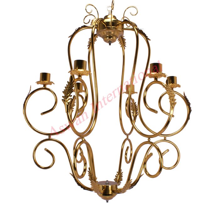 Georgian Style Gold Chandelier 6 Light Chandelier For Home Restaurant Hotel Lobby Hanging Decorative Retro LED Chandelier