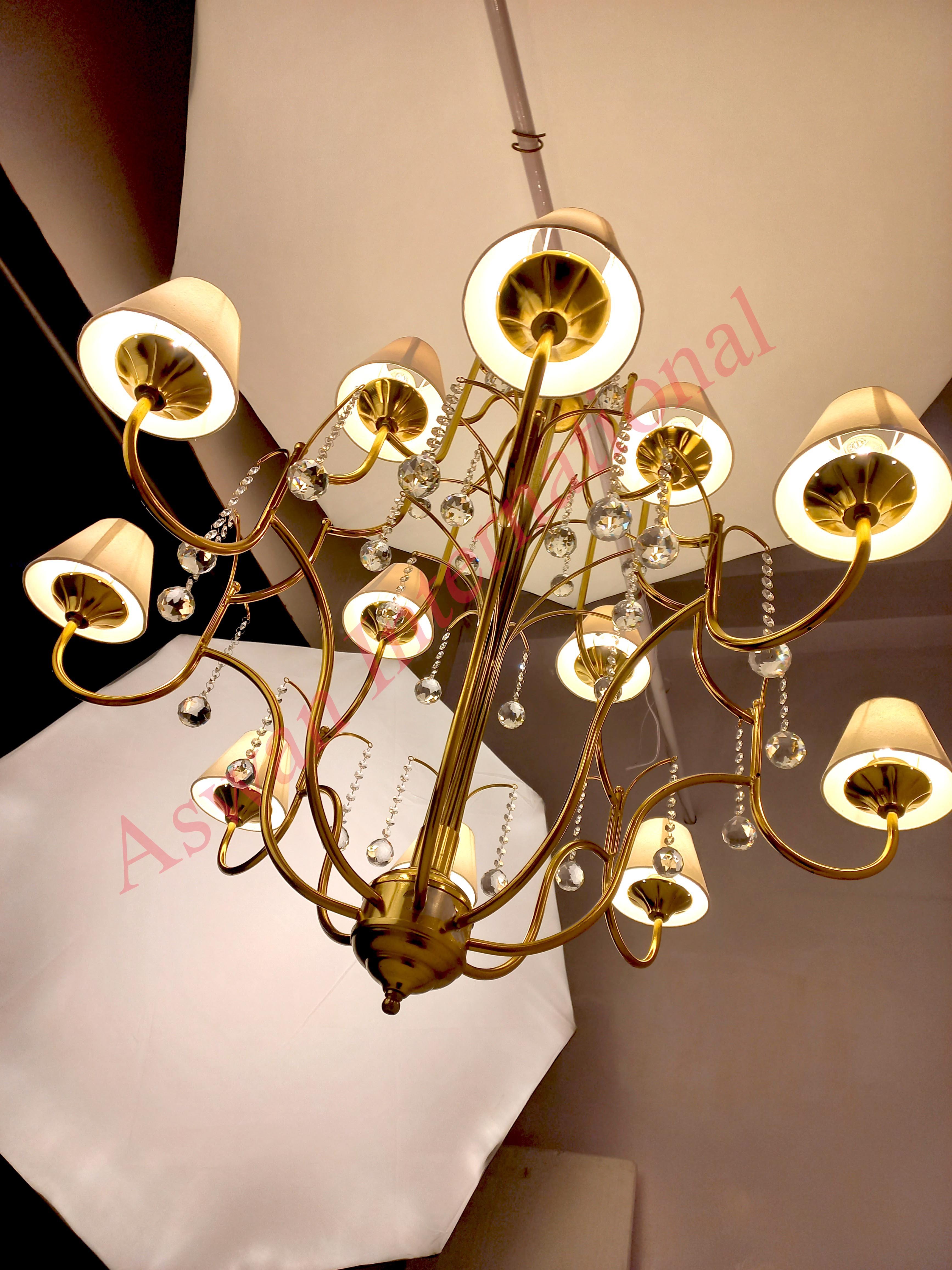 Georgian Style Gold Chandelier 6 Light Chandelier For Home Restaurant Hotel Lobby Hanging Decorative Retro LED Chandelier
