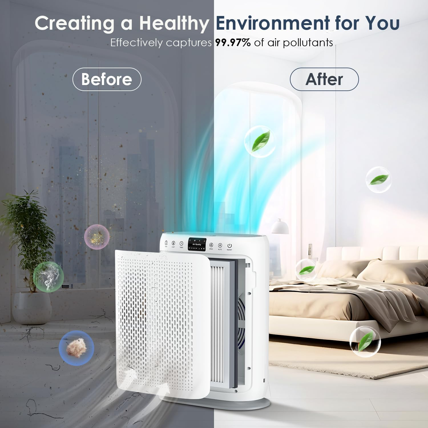 Air Purifier Home Hepa Filter Household Portable Ashtray Smart Pet Uvc And Sterilizer for Bedroom Mini Air Purifier