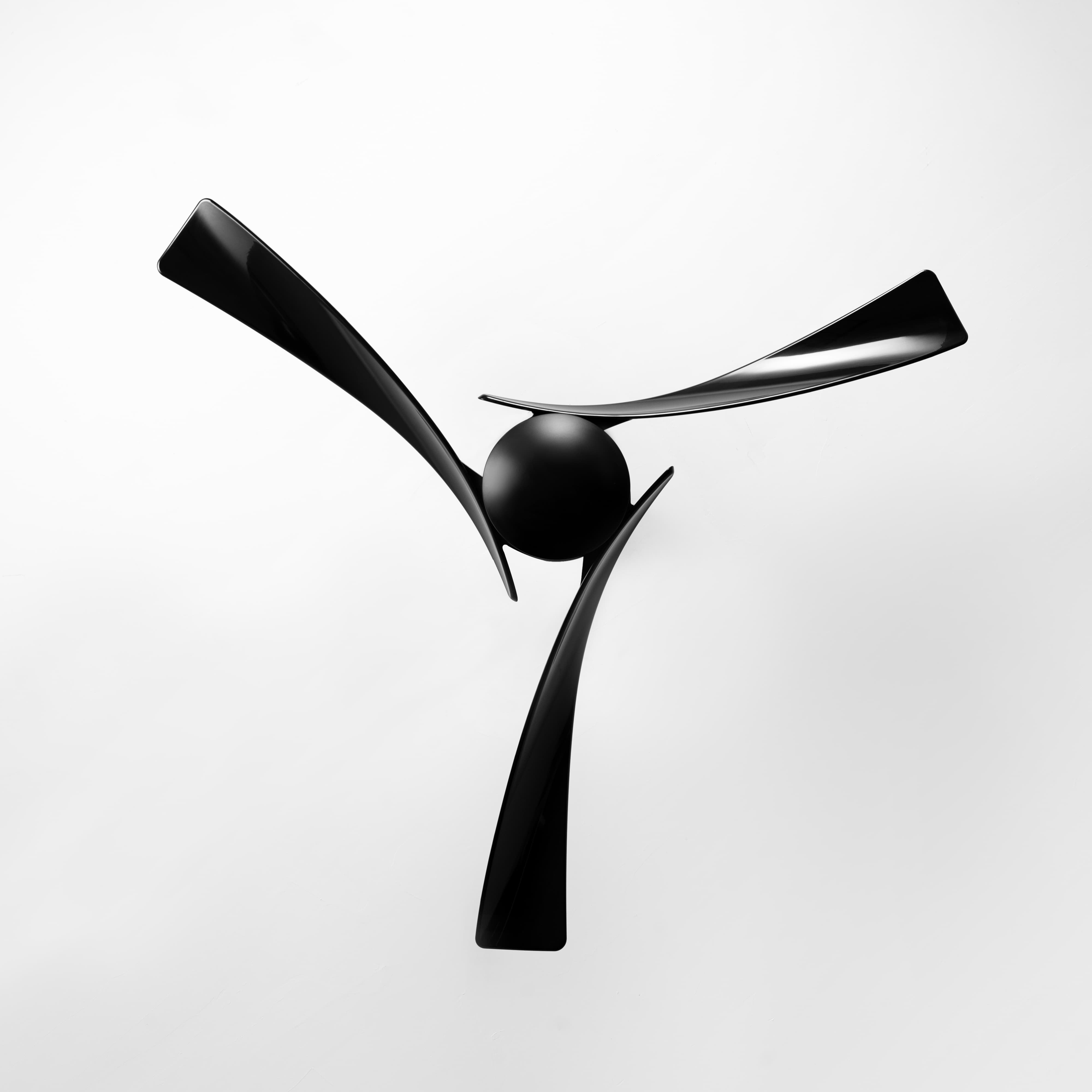 ECO 52 inch pure black American minimalist style strong wind silent ceiling fan for house hold commercial industrial use