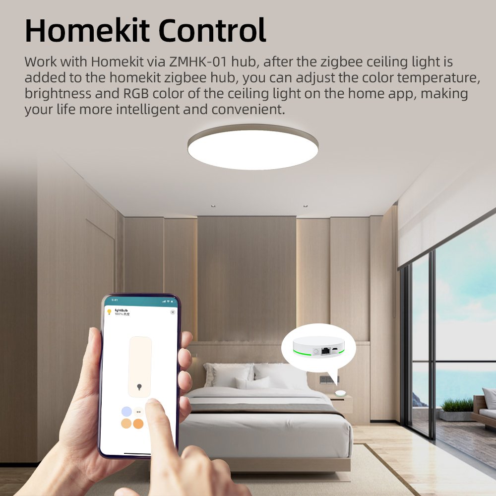 Zemismart 24W RGBCW Bathroom Lamp Alexa Google Home Homekit Surface Mounting Dimmable Light Tuya Zigbee Smart LED Ceiling Light