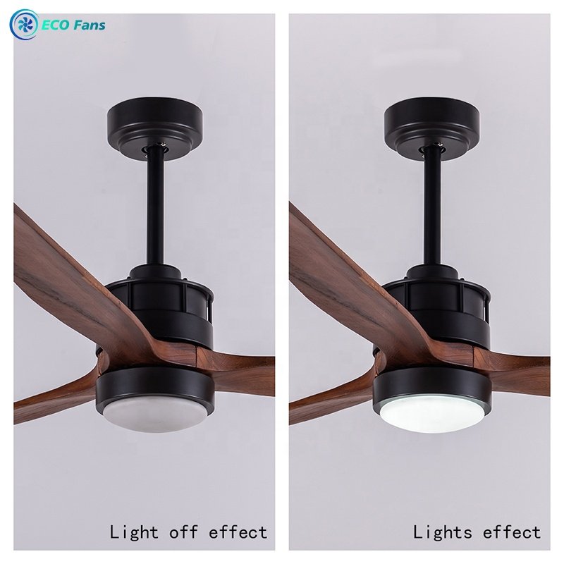 52'' High Quality Decorative Ceiling Fan with Light and Remote Control DC Motor Wooden Fans ECO522302