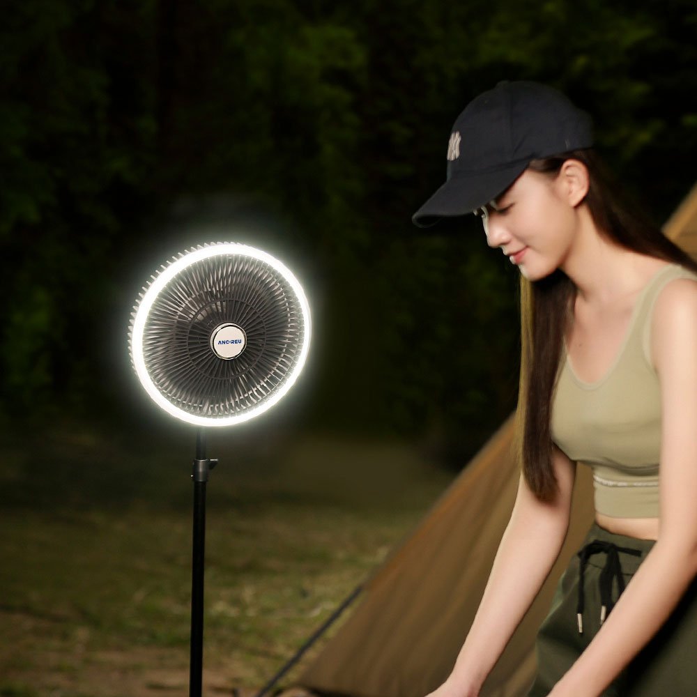Portable Rechargeable USB Tripod Fan With Remote Control Mini Ceiling Outdoor Camping Light Fans Camping Desktop Fan