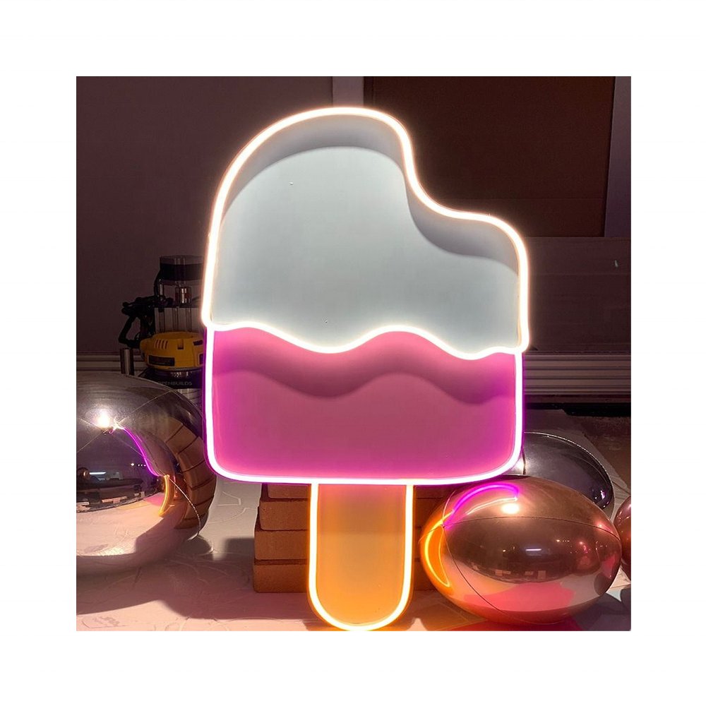 Free Design Wholesale Custom Neon Light Ice Cream Light For Indoor And Outdoor Decoration RGB Neon Light