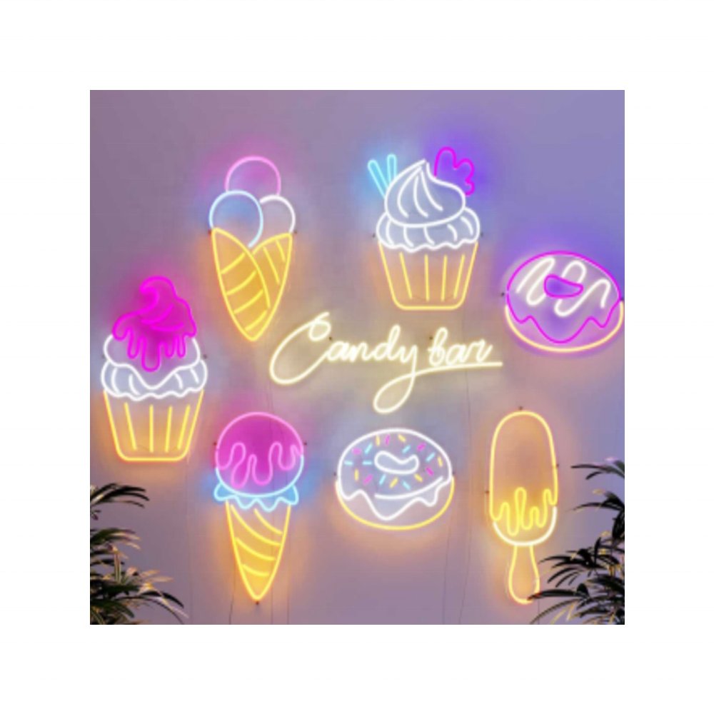 Free Design Wholesale Custom Neon Light Ice Cream Light For Indoor And Outdoor Decoration RGB Neon Light