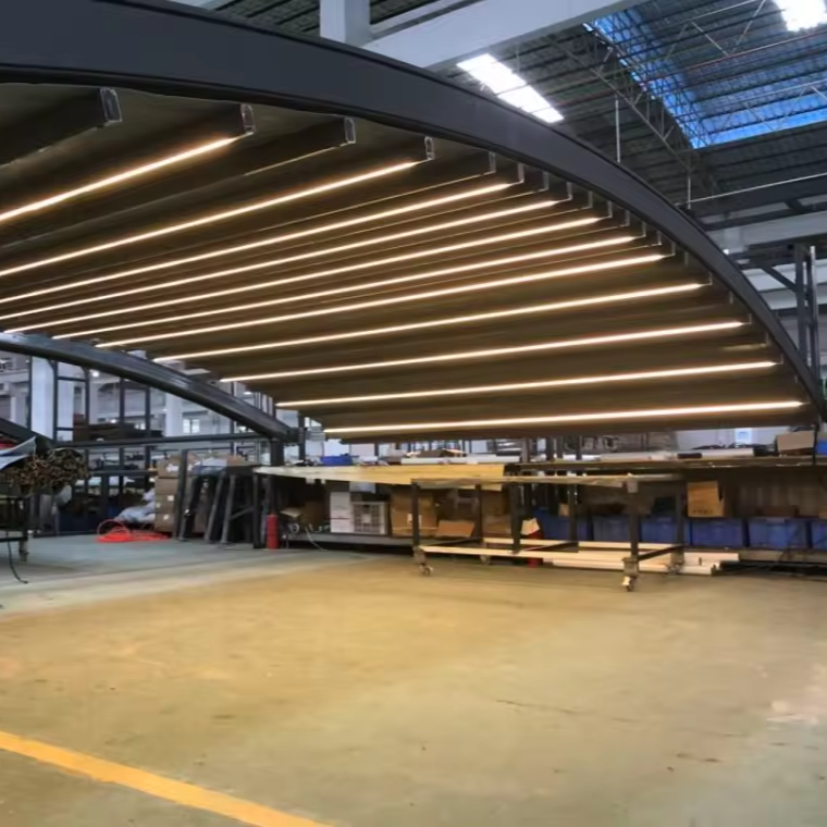 Wholesale Automatic Retractable Waterproof PVC Fabric Aluminum Window Skylight Ceiling Outdoor Awning Pergola with led light