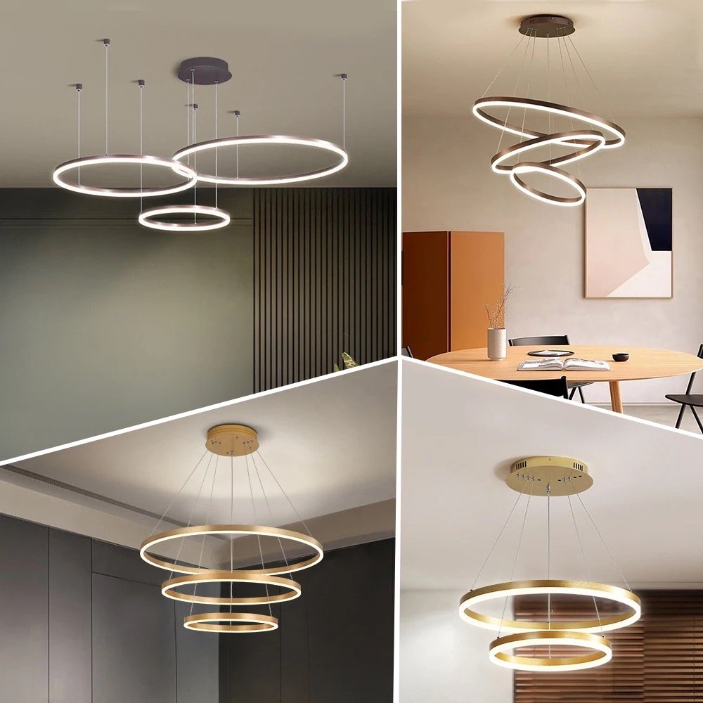 Made in China Circle Modern LED Chandeliers For Dinning Living Room Bathroom Pendant Lighting Chandelier Aluminum Hanging Lamp