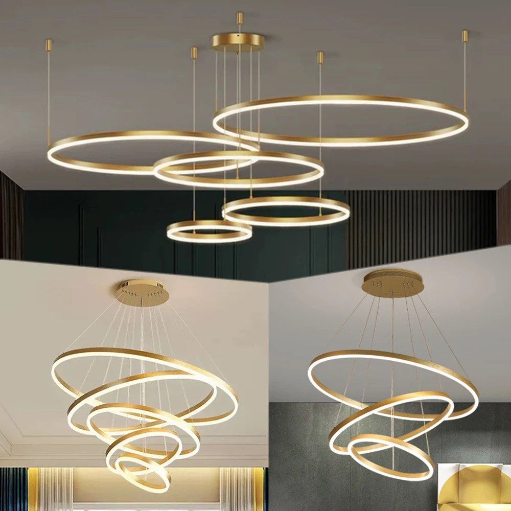 Made in China Circle Modern LED Chandeliers For Dinning Living Room Bathroom Pendant Lighting Chandelier Aluminum Hanging Lamp