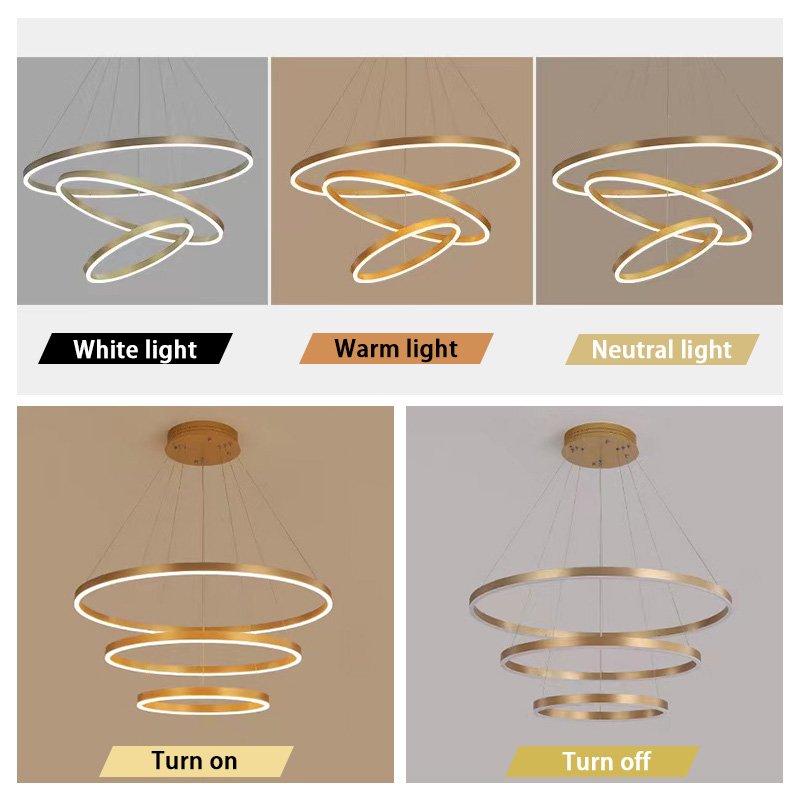 Made in China Circle Modern LED Chandeliers For Dinning Living Room Bathroom Pendant Lighting Chandelier Aluminum Hanging Lamp